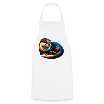 Otter - Cooking Apron - white - Front - AI Model Male 185 dark (185cm)