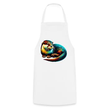 Otter - Cooking Apron - white - Front - AI Model Male 185 dark (185cm)