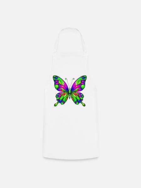 Schmetterling - Kochschürze - Weiß