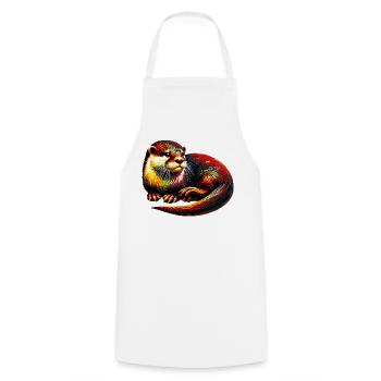Otter - Cooking Apron - white - Front - AI Model Male 185 dark (185cm)