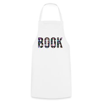 Dinkelbuch mit Bücherregalen, Lesen und Literat - Kochschürze - Weiß - Vorne - AI Model Male 185 dark (185cm)