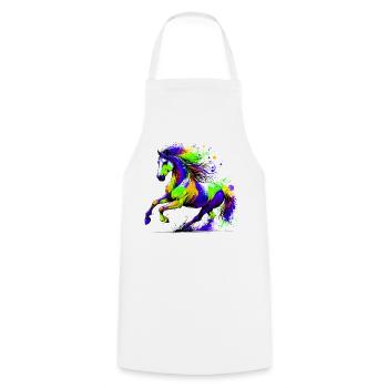 Horse - Cooking Apron - white - Front - AI Model Male 185 dark (185cm)