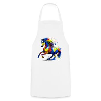 Horse - Cooking Apron - white - Front - AI Model Male 185 dark (185cm)