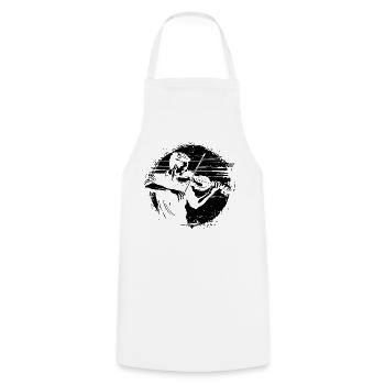 Violinist Drawing - Cooking Apron - white - Front - AI Model Male 185 dark (185cm)