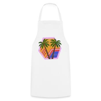 Enchanted Retro Tropical Decor - Cooking Apron - white - Front - AI Model Male 185 dark (185cm)