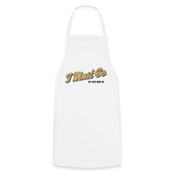 Je dois y aller – Déclaration minimaliste - Tablier de cuisine - blanc - Devant - AI Model Male 185 dark (185cm)