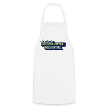 Emotional Support Water Bottle - Cooking Apron - white - Front - AI Model Male 185 dark (185cm)