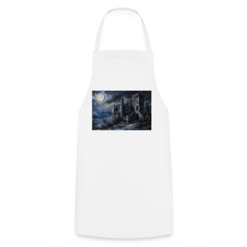 Poster Illustration Medieval Landscape in Ruins - Cooking Apron - white - Front - AI Model Male 185 dark (185cm)