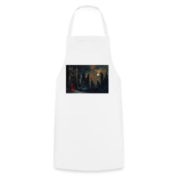 Poster Illustration Medieval Landscape in Ruins - Cooking Apron - white - Front - AI Model Male 185 dark (185cm)
