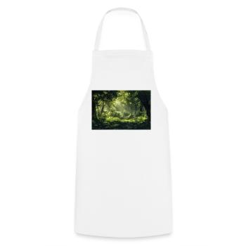 Waldlandschaft Illustration Poster - Kochschürze - Weiß - Vorne - AI Model Male 185 dark (185cm)