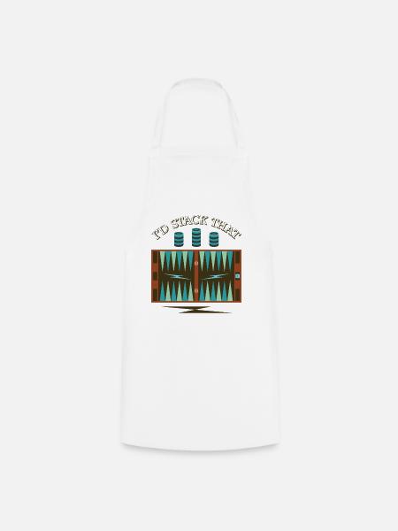 Backgammon Spiel - Kochschürze - Weiß