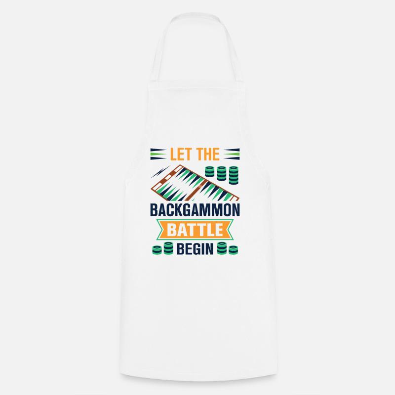 Backgammon Spiel - Kochschürze - Weiß