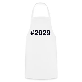 2029 Hashtag - Cooking Apron - white - Front - AI Model Male 185 dark (185cm)
