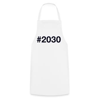2030 Hashtag - Cooking Apron - white - Front - AI Model Male 185 dark (185cm)