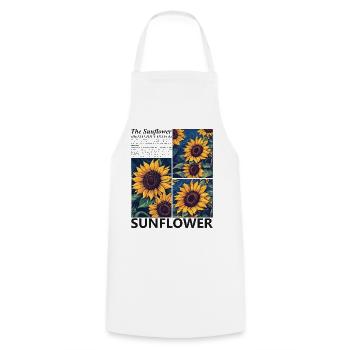 Sonnenblume Blüten Sommer Botanik Natur Geschenk - Kochschürze - Weiß - Vorne - AI Model Male 185 dark (185cm)