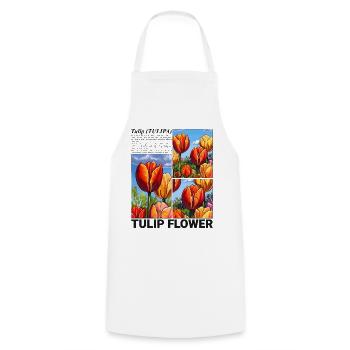Tulip Flower Nature Spring Botanical Gift - Cooking Apron - white - Front - AI Model Male 185 dark (185cm)