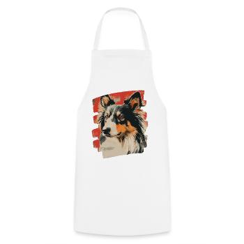 Collie - Kochschürze - Weiß - Vorne - AI Model Male 185 dark (185cm)