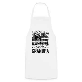 My Favorite Hiking Buddy Calls me Grandpa Hiker - Cooking Apron - white - Front - AI Model Male 185 dark (185cm)