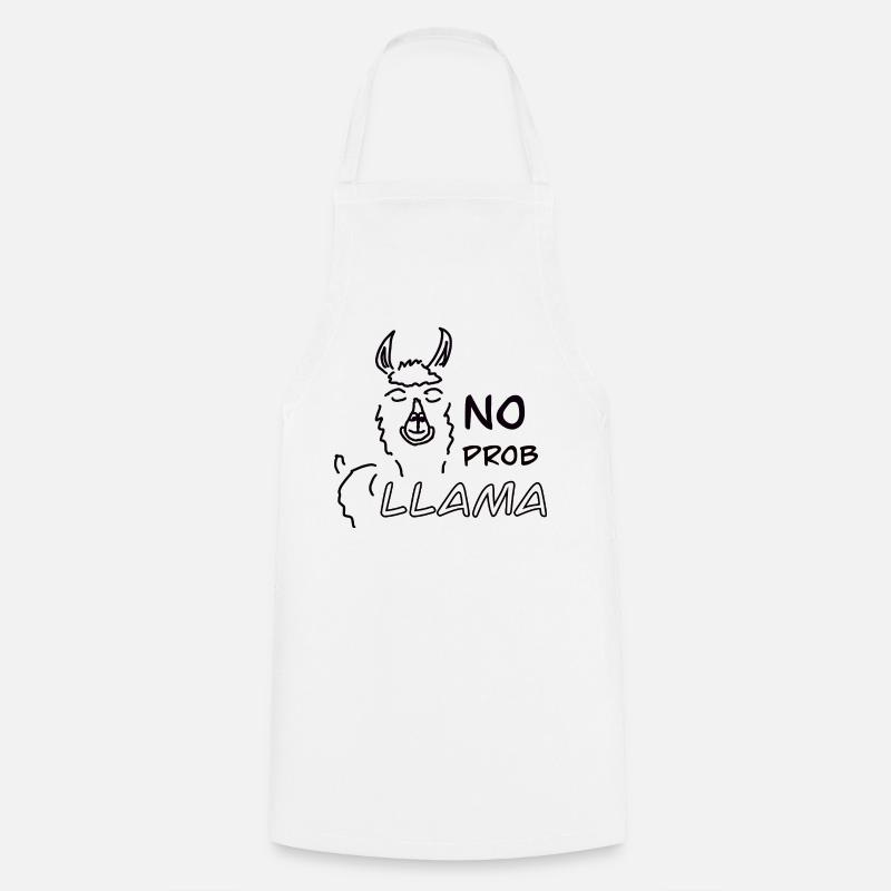 No Prob LLAMA - Cooking Apron - white
