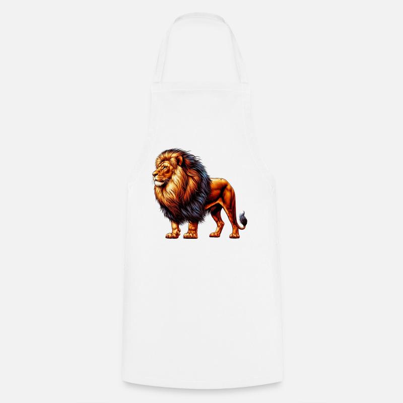 Löwe - Kochschürze - Weiß