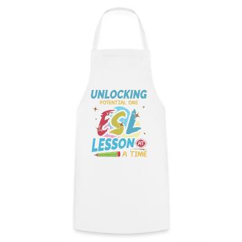 ESL-Lehrer ESL Unterricht - Kochschürze - Weiß - Vorne - AI Model Male 185 dark (185cm)