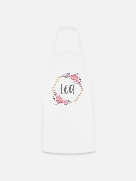 Lea Mädchen Name personalisiertes Geschenk - Kochschürze - Weiß