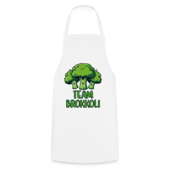 Brokkoli, Vegetarier, Gemüse, Vegan, Team Brokkoli - Kochschürze - Weiß - Vorne - AI Model Male 185 dark (185cm)