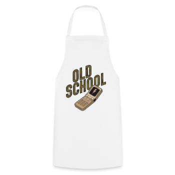 Altmodisches Retro-Klapphandy - Kochschürze - Weiß - Vorne - AI Model Male 185 dark (185cm)