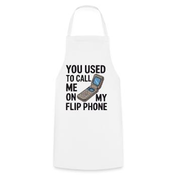 Klapphandy Nostalgie-T-Shirt - Kochschürze - Weiß - Vorne - AI Model Male 185 dark (185cm)