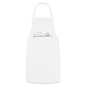 Dinosaure Stégosaure Dinosaure Battement de cœur Dino - Tablier de cuisine - blanc - Devant - AI Model Male 185 dark (185cm)