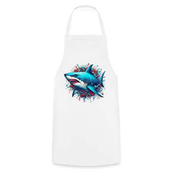 Shark - Cooking Apron - white - Front - AI Model Male 185 dark (185cm)