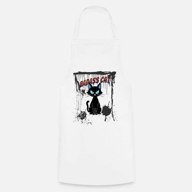 Chat dur à cuire - Tablier de cuisine - blanc