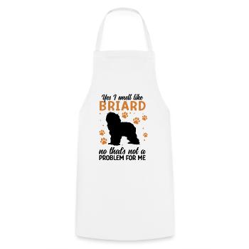, je sens le Briard Berger de Brie - Tablier de cuisine - blanc - Devant - AI Model Male 185 dark (185cm)
