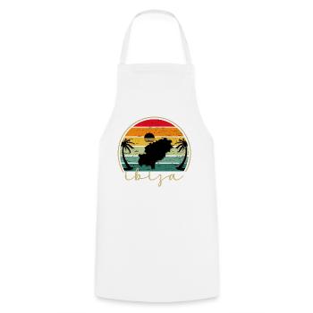 IBIZA - Sundown - Sonnenuntergang - Vintage Sunset - Kochschürze - Weiß - Vorne - AI Model Male 185 dark (185cm)
