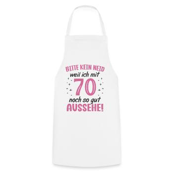70. Geburtstag 70 Jahre Geburtstagsgeschenk Frauen - Kochschürze - Weiß - Vorne - AI Model Male 185 dark (185cm)