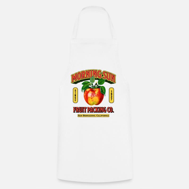 Étiquette de fruit du soleil du matin - Tablier de cuisine - blanc