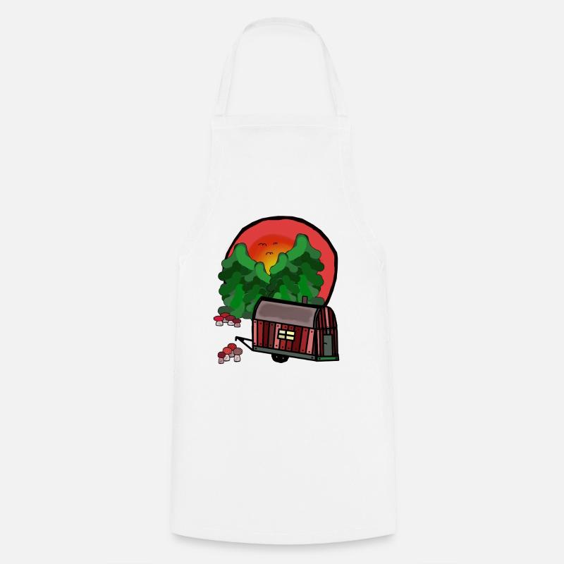 Construction Trailer Nature Ready for Holiday Camping Camping - Cooking Apron - white