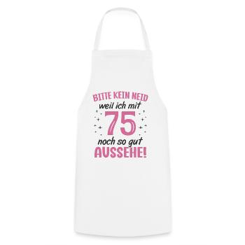 75. Geburtstag 75 Jahre Geburtstagsgeschenk Frauen - Kochschürze - Weiß - Vorne - AI Model Male 185 dark (185cm)