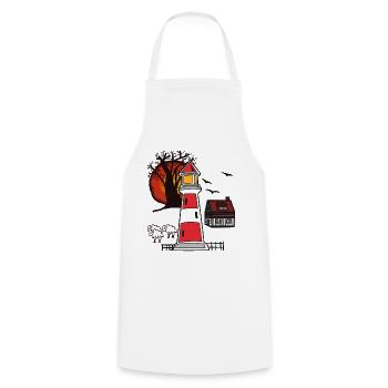 Lighthouse North Sea Baltic Sea Coast Maritime - Cooking Apron - white - Front - AI Model Male 185 dark (185cm)