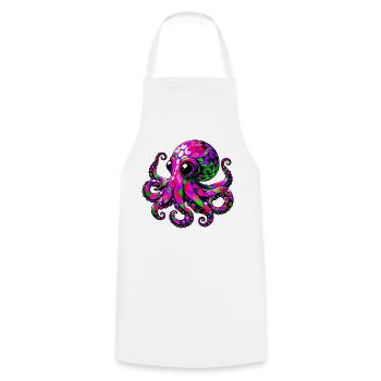Octopus - Cooking Apron - white - Front - AI Model Male 185 dark (185cm)