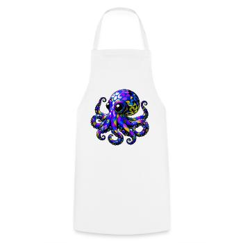 Pieuvre - Tablier de cuisine - blanc - Devant - AI Model Male 185 dark (185cm)