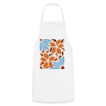 Boho Blumen Frühling Sommer Garten Natur - Kochschürze - Weiß - Vorne - AI Model Male 185 dark (185cm)