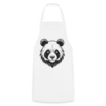 Bear face with wild animal charm - Cooking Apron - white - Front - AI Model Male 185 dark (185cm)