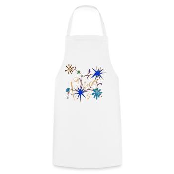 Virgo – Mystical Zodiac Signs and Flowers - Cooking Apron - white - Front - AI Model Male 185 dark (185cm)