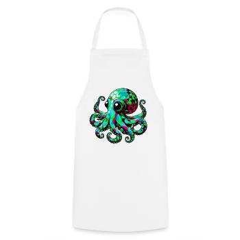 Octopus - Cooking Apron - white - Front - AI Model Male 185 dark (185cm)