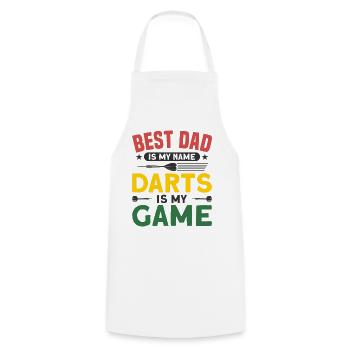 Dart Dartspieler Dartspiel Herren - Kochschürze - Weiß - Vorne - AI Model Male 185 dark (185cm)