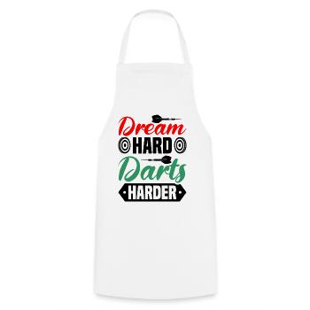 Dart Dartspieler Dartspiel Herren - Kochschürze - Weiß - Vorne - AI Model Male 185 dark (185cm)