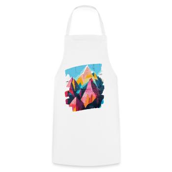 Mountains - Cooking Apron - white - Front - AI Model Male 185 dark (185cm)