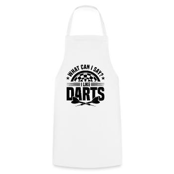 Dart Dartspieler Dartspiel Herren - Kochschürze - Weiß - Vorne - AI Model Male 185 dark (185cm)
