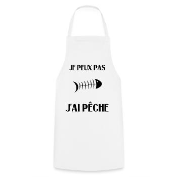 PÊCHE. POISSON D'AVRIL. POISSON. SARDINE - Tablier de cuisine - blanc - Devant - AI Model Male 185 dark (185cm)